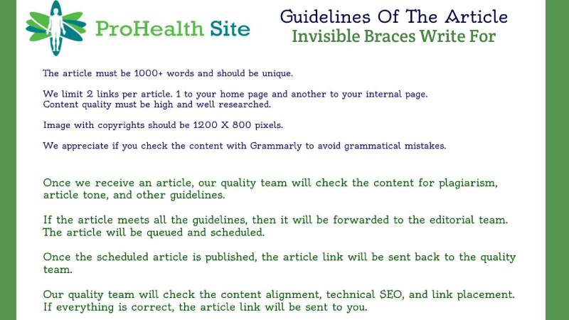 Guidelines to Submit Article - Invisible Braces Write For Us