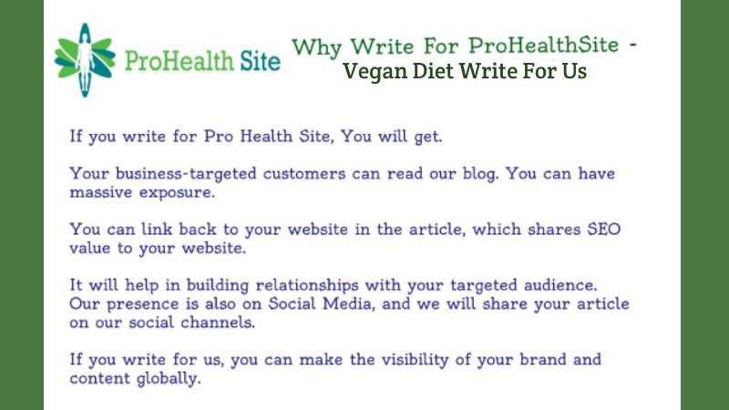 Why Write For ProHealth Site - Vegan Diet Write For Us