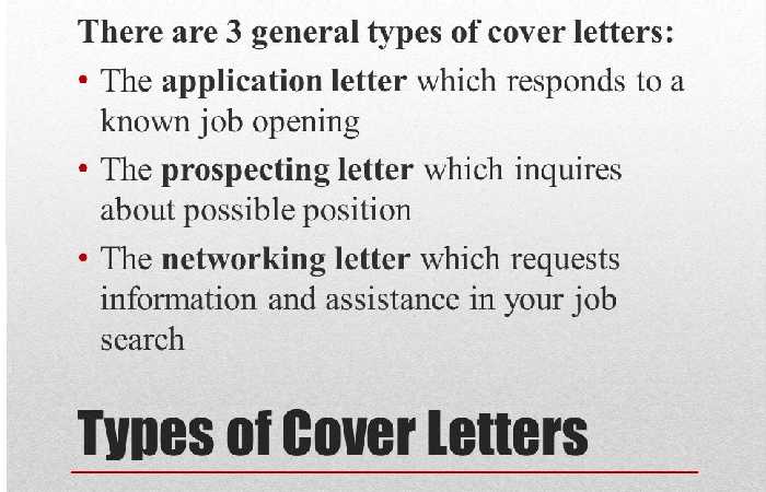 Different types of Cover letters